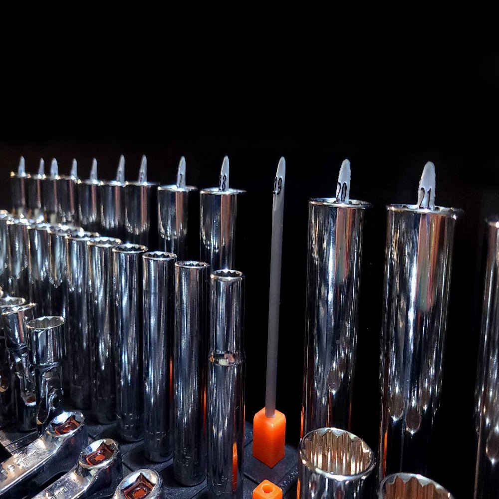 1/2" Socket Organizers - Toolbox Widget USA Socket Organizer, Socket Organization, Toolbox Widget, Tool Box Widget, Tool Organization, Socket Holder, Socket Tray